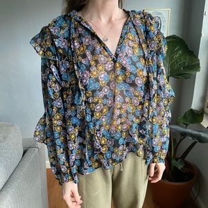 Flowy colorful blouse shirt